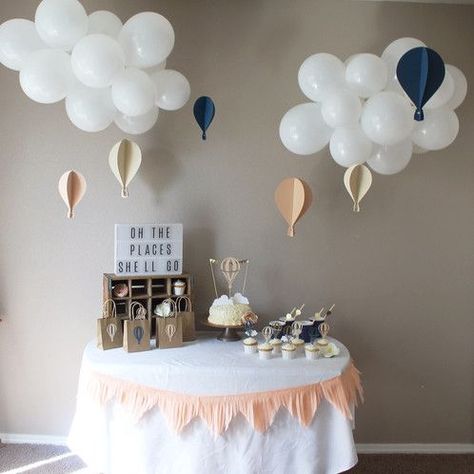 Hot Air Ballon Party, Hot Air Balloon Shower, Air Balloon Party, Theme Bapteme, Hot Air Balloon Party, Ballon Party, Adventure Baby Shower, Balloon Party, Party Package