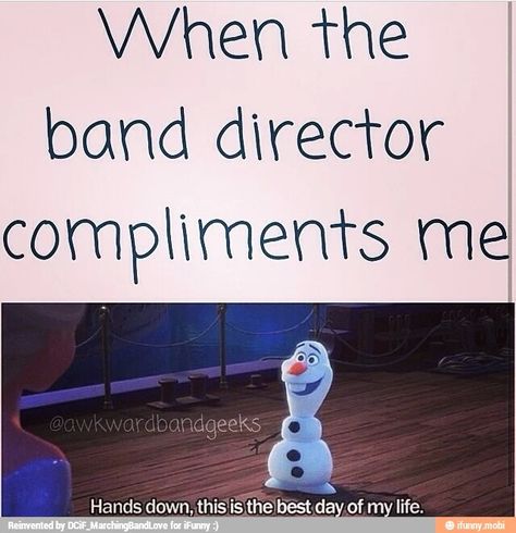 When the band director compliments me.... Vic Fuentes, Funny Band Memes, Marching Band Jokes, Marching Band Memes, Band Problems, Musician Humor, Marching Band Humor, Band Jokes, Music Jokes