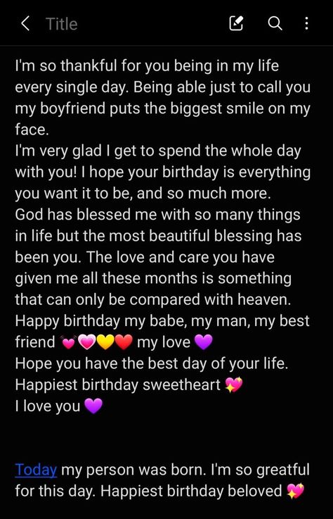 Birthday Wish Quotes For Boyfriend, Happy Birthday Notes For Him, Things To Tell Your Boyfriend On His Birthday, Wish Birthday Boyfriend, Birthday Wishes To A Boyfriend, Happy Birthday To Bf Text, Bday Wishes For My Love, Best Birthday Wishes For Bf, Cute Letters To Boyfriend Birthday