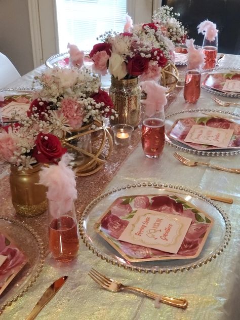 Cotton Candy Champagne & Brunch Table Ideas Brunch Table Ideas, Valentines Decorations For Home, Galentines Aesthetic, Galentines Party Decor, Valentine Day Party, Galentines Brunch, Day Party Decor, Cotton Candy Champagne, Decor 2024