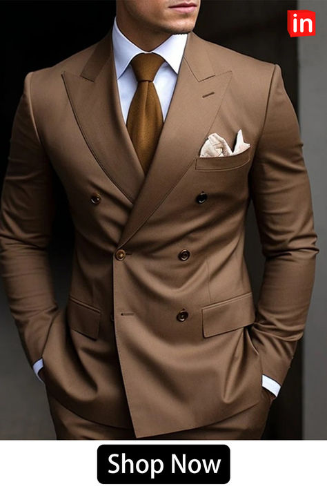 Suit Jackets Men, Men’s Fall Fashion Classy, Brown Prom Suit, Suits For Men, Types Of Suits For Men, Suit Styles For Men, Men Suits Style, Men Suite, Suits Men Wedding