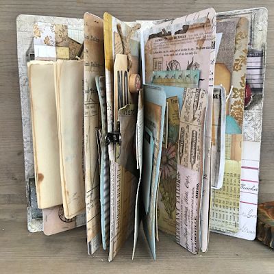 Journaling Tuck Spots and Pockets Travel Journal Ideas, Altered Book Journal, Diy Travel Journal, Smash Journal, Glue Book, Fabric Journals, Mini Journal, Junk Art, Vintage Junk Journal