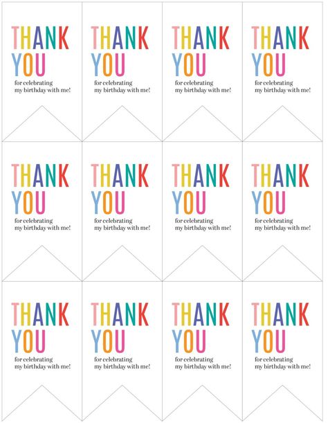 Thanks For Coming To My Party Printable, Free Printable Birthday Tags, Thank You Tags For Favors, Birthday Party Gift Bag Ideas, Free Printable Favor Tags, Birthday Tags Printable, Birthday Gift Tags Printable, Favor Bags Birthday, Happy Birthday Tag