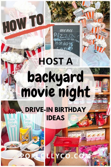 Backyard Glamping Birthday Party, Outdoor Movie Party For Kids, Movie Night Birthday Party For Kids, Kids Outdoor Movie Night Party, Drive In Birthday Party, Backyard Movie Birthday Party, Backyard Movie Night Birthday Party, Kids Movie Night Party, Outdoor Movie Night Birthday Party