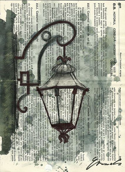 Print Art Ink Drawing Sketch PosterCollage City light by rcolo, $9.40 Beautiful Pencil Drawings, Drawing Light, Grafika Vintage, Sejarah Kuno, الفن الرقمي, Journal D'art, Art Du Collage, Newspaper Art, Book Page Art