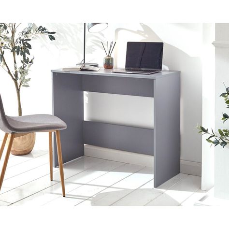 Wade Logan Rivoli Desk & Reviews | Wayfair.co.uk Grand Office, Console Styling, Grey Desk, Simple Desk, Home Catalogue, Laptop Table, Study Space, Desk Space, Modern Desk