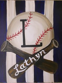 1000+ ideas about Baseball Canvas on Pinterest | Canvases ... Tela, Baseball Painting, Baseball Canvas, Parking Spot Painting, Sports Painting, Baseball Crafts, Baseball Art, Paint Nite, Painting Ideas On Canvas