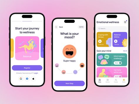 Healthcare, Mental Health mobile app by Valtorian 🇺🇦 for Valtorian | No-code development on Dribbble Health Mobile App, Social Media App Ui, Health App Design, Mental Healthcare, Wellness App, Health Apps, Login Design, Figma Design, Health Application