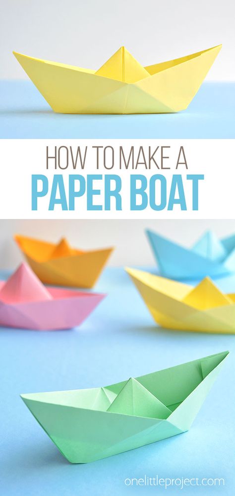 Paper Boat Origami, Make A Paper Boat, Boat Crafts, Pinwheels Paper, Origami Boat, Folding Origami, Paper Boat, Origami Crafts Diy, Origami Tutorial