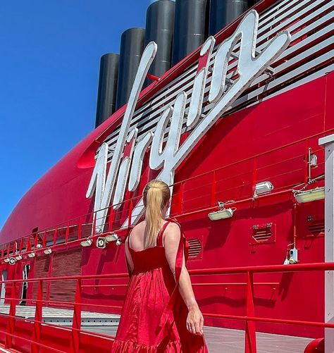 Red Dress For Cruise, Virgin Cruise Packing List, Virgin Voyages Cruise Packing List, Virgin Voyages Cruise Scarlet Lady Outfits, Virgin Voyages Cruise Valiant Lady, Virgin Voyages Packing List, Scarlet Night Virgin Voyages Outfits, Virgin Cruise Outfits, Virgin Voyages Cruise Scarlet Lady