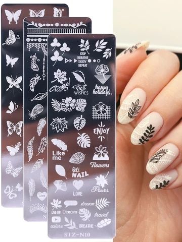 NICOLE DIARY Nail Art Templates Clear Jelly Silicone Nail Stamping Plate Scraper with Cap Transparent Nail Stamper Nail Art|Nail Art Templates| - AliExpress Dandelion Fairy, Manicure Images, Unique Manicure, Nail Salon Supplies, Nail Stamp, Rose Leaf, Nail Art Stamping Plates, Butterfly Nail Art, Snowflake Nails