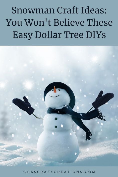 Are you looking for snowman craft ideas? With just a few items from Dollar Tree, you can make these super easy ideas for all season long. Snowman Bathroom Ideas, Snowman Arms How To Make, Snowmen Crafts For Adults, Large Snowman Diy, Diy Snowman Decorations Snowmen Ideas, Christmas Snowmen Crafts, Snowmen Diy Crafts, Fabric Snowman Diy, Snowman Looking Up