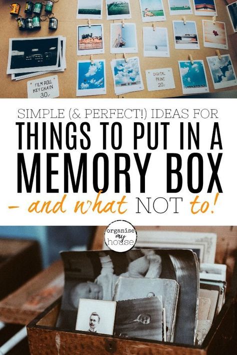 If you're stuck on what to put in a memory box that you want to create, then this article will really help! It has loads of ideas to create a perfect box of memories that's not too big, and has ideas for things to put in a memory box - for all parts of life. Simple ideas, but oh - so effective! (and there are also some great ideas for what NOT put in as well) #memorybox #keepsakes #whattoputinamemorybox Organisation, Memory Storage Ideas, Memories Box Diy, Box Of Memories, Shadow Box Memory, Memory Projects, Memories Box, Diy Shadow Box, Organizing Paperwork