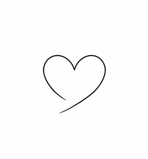 Open Heart Tattoo Small, Easy Heart Tattoos, One Line Heart Tattoo, Heart Tattoo Template, Heart Simple Tattoo, Heart Line Art Simple, Small Love Heart Tattoo, Love Fine Line Tattoo, Hart Tattoo Design