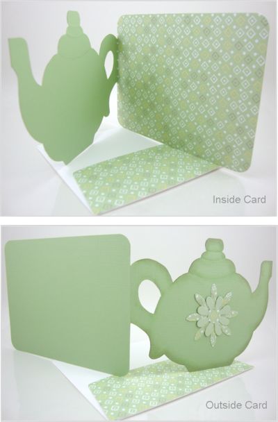 Teapot2 Aarhus, Shaped Cards Templates Free Printable, Teapot Template, Tea Cup Card, Card Shapes, 3d Templates, Handmade Teapot, Card Folds, Coffee Cards