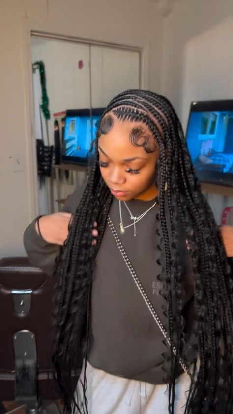 Quick Cute Hairstyles Braids, Quick Back To School Hairstyles Black, Cute Hairstyles For Back To School Black, Hairstyle For Back To School Braids, Knotless Braids With Cornrows On Top, Bts Hairstyle Braids, Cute Girl Hairstyles Black Girls Braids, Back To School Hairstyles Braids 2024, Easy Fast Braided Hairstyles