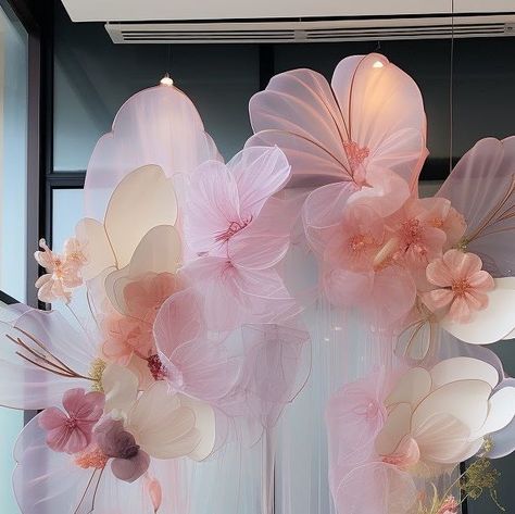 Giant Orchid Paper Flower, Wedding Silk Flowers, Silk Flower Wall Decor, Giant Silk Flowers, Giant Tulle Flowers Diy, Giant Flowers Backdrop, Giant Flower Decoration, Giant Organza Flowers, Flower Window Display