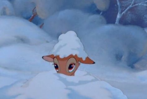 #hiding #soft #bambi #aesthetic #cuteaesthetics #cartoons #soft Christmas, Disney, An Animal, The Snow