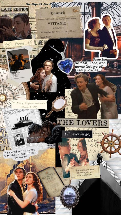 Titanic Poster Vintage, Aesthetic Titanic Wallpaper, Titanic Phone Wallpaper, Titanic Asethic, Vintage Movies Aesthetic, The Titanic Aesthetic, Titanic Aesthetic Ship, Rose Titanic Aesthetic, Fondos Vintage Aesthetic