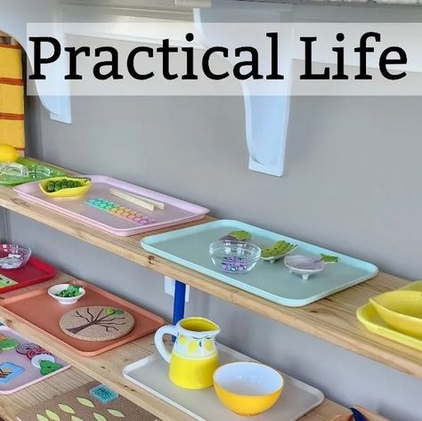 Montessori, Montessori Craft Ideas, Montessori Preschool Set Up, Cgs Practical Life, April Practical Life Montessori, Montessori Spring Practical Life, Montessori Practical Life Shelf, Spring Practical Life Montessori, Montessori Practical Life 3-6 Activities