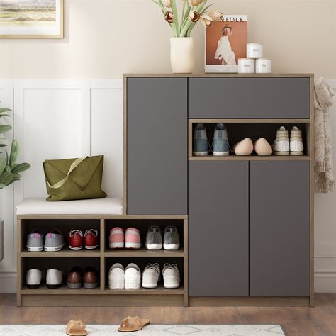 Buy Sorrento Display Cabinet Online Australia 👉 Go to the website to find out more. Entry Nook, Wood Shoe Storage, Shoe Cabinets, Shoe Rack Bench, Shoe Storage Bench, Shoe Storage Solutions, Entryway Shoe, Mesa Exterior, Shoe Storage Cabinet