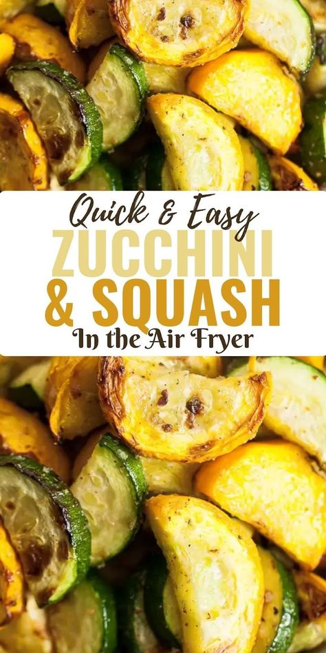 If you love roasting your vegetables, you’ll love Air Fryer Zucchini and Squash. These step-by-step instructions make a batch of crisp-tender vegetables in minutes in your air fryer or Ninja Foodi. Perfect quick and easy side dish for the summer, especially if you have any from your garden! Ninja Foodi Zucchini, Veggie In Air Fryer, Air Fried Squash And Zucchini, Keto Zucchini And Squash Recipes, Zucchini Recipes Air Fryer Easy, Frozen Zucchini In Air Fryer, Roasted Zucchini Air Fryer, Ninja Foodi Keto Recipes, Zucchini And Yellow Squash Recipes Air Fryer