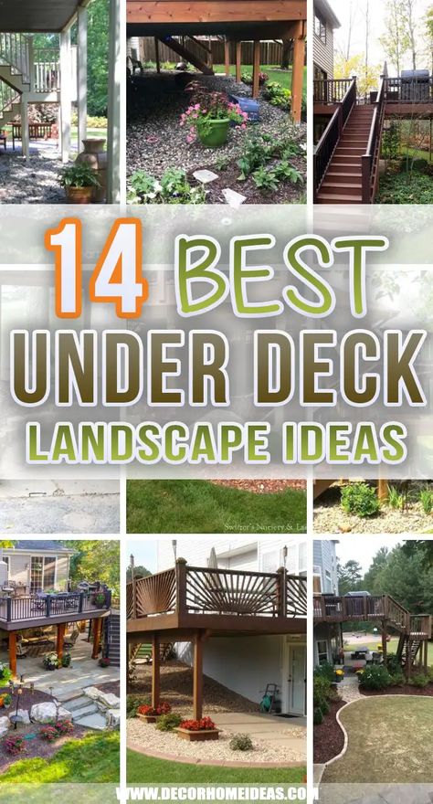 Landscaping Under Deck Stairs, Landscape Deck Ideas, Under Deck Stairs Landscaping, Area Under Deck Ideas, Under The Porch Ideas Under Decks, What To Do With Space Under Deck, Backyard Deck Landscaping Ideas, Under Balcony Ideas Under Decks, Diy Under Deck Ideas