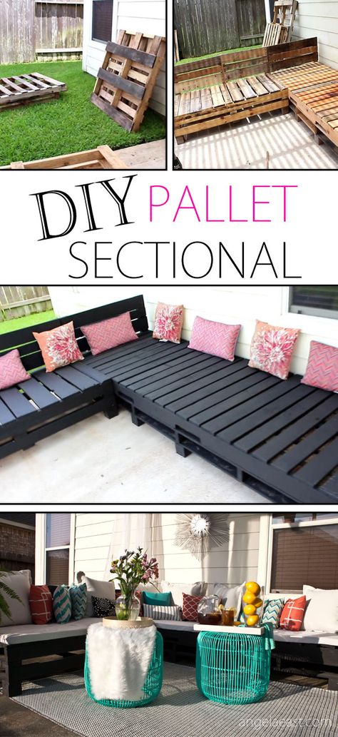 Pallet Furniture Diy, Diy Patio Ideas, Pallet Sectional, Sectional Patio Furniture, Pallet Patio Furniture, Pallet Patio, Pallet Sofa, Patio Diy, Diy Garden Furniture