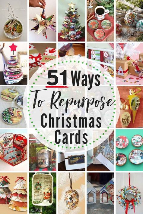 51 EPIC Ways To Reuse & Repurpose Old Christmas Cards Right Now! #whattodowitholdchristmascards #recyclechristmascards #upcyclechristmascards #repurposechristmascards #christmascardcrafts #christmascardcraftideas #waystorepurposechristmascards #oldchristmascards #reusechristmascards #newuseoldcards #waystouseoldgreetingcards #greetingcardcrafts #upcyle #repurpose #reuse #recycle Patchwork, Natal, Christmas Decorations Made From Old Christmas Cards, Recycle Old Christmas Cards, Recycle Cards Crafts Projects, Recycled Holiday Decorations, Elderly Christmas Crafts, Italy Christmas Decorations, Craft Ideas Using Old Christmas Cards