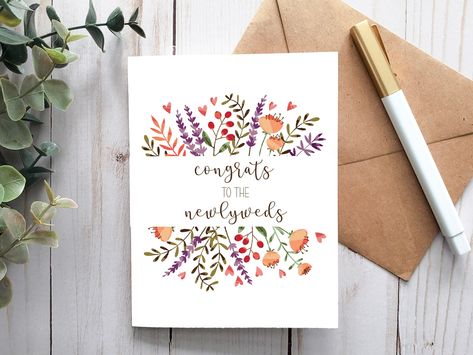 Haft Vintage, Newlywed Card, Greeting Card Wedding, Wedding Shower Cards, Bridal Shower Card, Anniversaire Diy, Marriage Cards, Wedding Card Diy, Wedding Congratulations Card