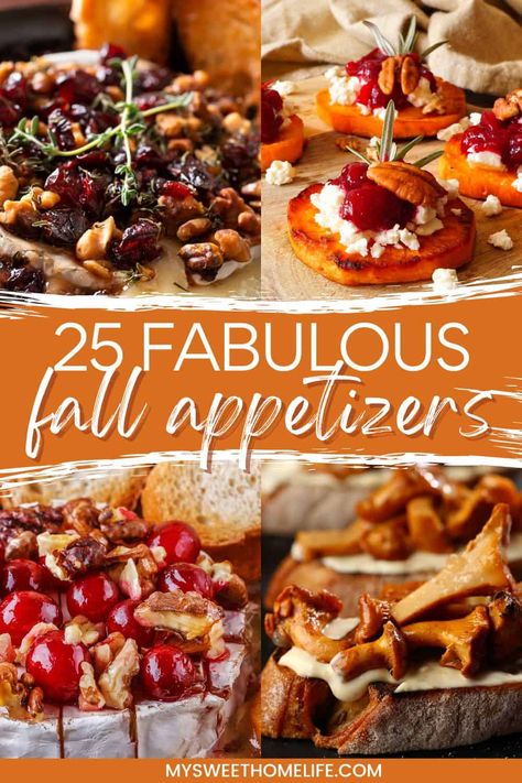 Fall Crockpot Appetizers For Party, Autumn Canapes, Autumn Horderves, Appetizers For Fall Party, September Appetizers, Fall Inspired Appetizers, Fall Crostini Appetizers, Fall Catering Ideas, Fall Food For Party