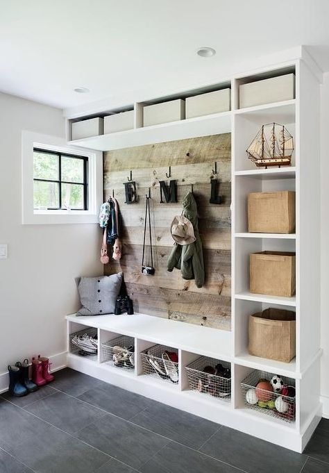 the mudroom is a pretty crucial spot in your house. An entryway is the first impression of your space and deserves organization, storage, and personality. These mudroom ideas are filled with classic mudroom bench and farmhouse style to more sleek options. Mud Rooms, Mudroom Ideas Diy, Mudroom Cubbies, Farmhouse Mudroom, Mudroom Organization, Mudroom Decor, Mudroom Design, Decor Ikea, Diy Casa