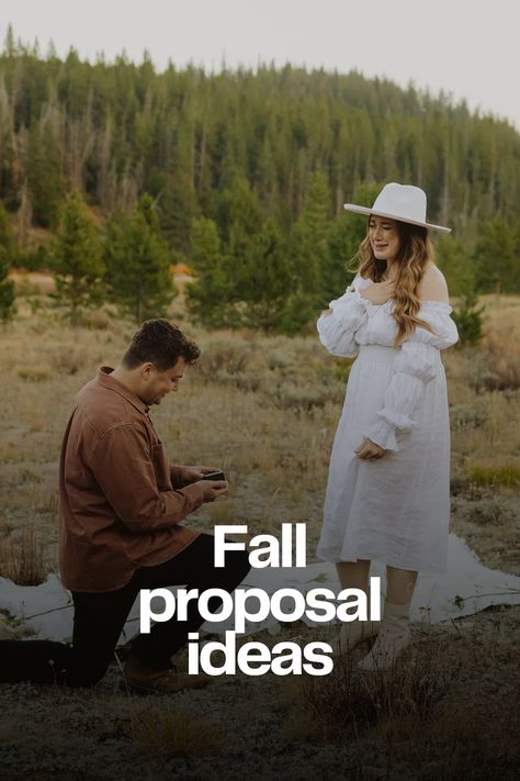 Fall Outdoor Proposal Ideas, Proposal Ideas Woods, Apple Orchard Proposal, Fall Engagement Ideas Proposal, Campfire Proposal, Fall Proposal Ideas Engagement, Pumpkin Patch Proposal, Proposal Ideas Fall, Cheap Proposal Ideas