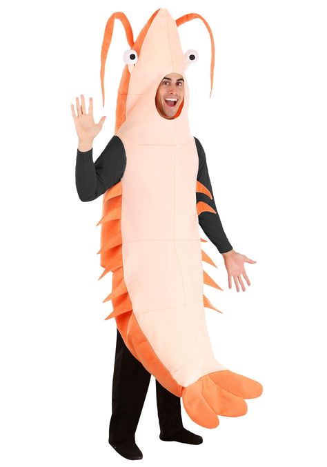 PRICES MAY VARY. Size: Medium COSTUME INCLUDES: This Adult Shrimp Costume includes a hooded tunic that features eyes, antennas, swimmerets, and a tail. FROM FUN COSTUMES: We're just all about Halloween costumes and our mission is to make sure ours are the best in the world! If you want to dress up as a shrimpy sea critter this Halloween, you will love our plush shrimp costume. DETAILS THAT MATTER: This shrimp outfit features great details to make sure your costume experience is great. It has sof Shrimp Costume, Hm Outfits, Fun Costumes, Crazy Costumes, Hooded Tunic, Animal Costumes, Funny Costumes, Fantasias Halloween, Velour Fabric