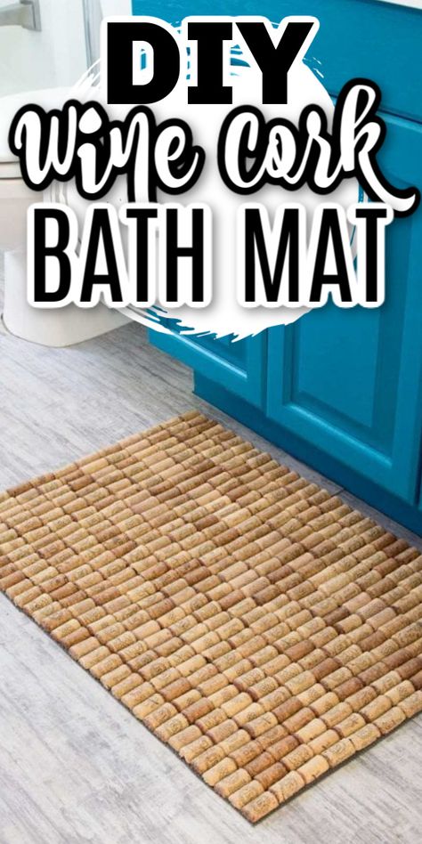 Cork Bath Mat, Diy Bath Mat, Diy Bath Mats, Coastal Cottage Bathroom, Cork Diy Projects, Upcycled Wine Corks, Upcycle Diy Projects, Bath Mat Diy, Diy Cork