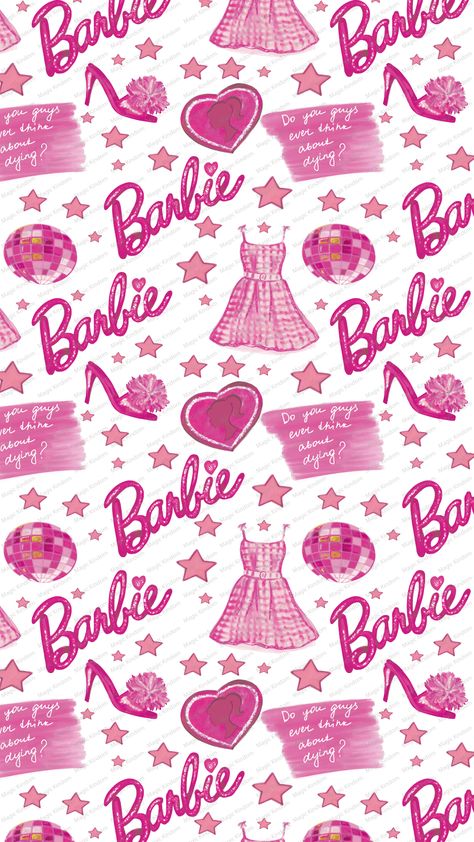 Barbie Digital Paper, Barbie Scrapbook Ideas, Barbie Ipad Wallpaper, Barbie Movie Wallpaper Iphone, Barbie Cartoon Wallpapers, Wallpaper Backgrounds Barbie, Barbie Phone Wallpapers, Walpaper Barbie, Barbie Aesthetic Background