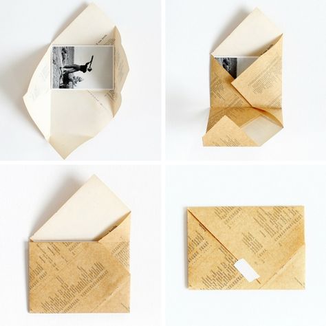 DIY: folded envelopes - paperiaarre.com Tutorial Envelope, Diy Envelop, Envelope Origami, Envelope Diy, Letters Ideas, Envelope Tutorial, Letter Folding, Origami Envelope, طابع بريدي