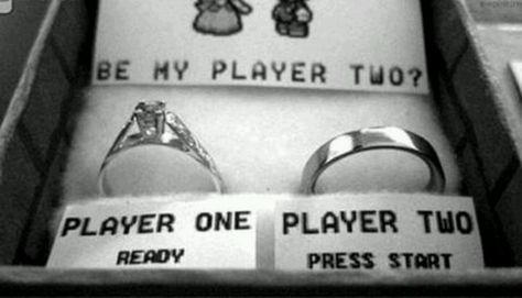 Cutest thing ever! Best Proposal Ever, Gamer Wedding, Best Proposals, Ways To Propose, Player One, Offbeat Bride, Wedding Proposals, Wedding Ring Box, Marriage Proposals