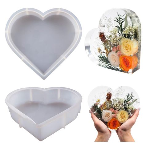 Preserve Dried Flowers, Large Resin Molds, Large Silicone Molds, Epoxy Resin Diy, Floral Preservation, Silicone Resin Molds, Casting Resin Molds, Epoxy Resin Crafts, Large Heart