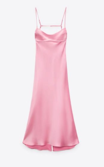 Zara Pink Dress, Zara Spring, Pink Satin Dress, Cut Out Dress, Satin Midi Dress, Out Dress, Dresses Elegant, Mode Inspo, Midi Length Dress