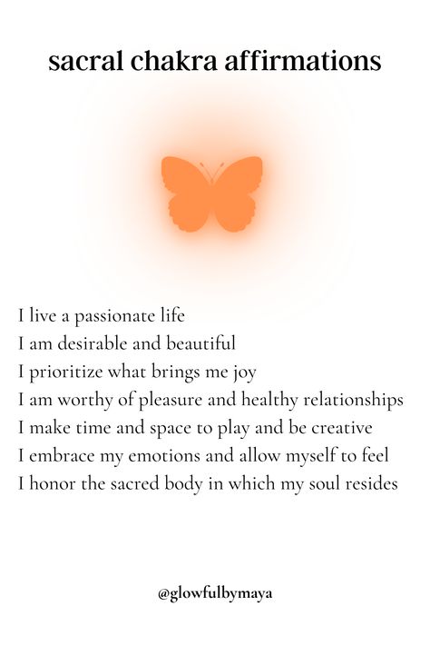 Positive Spiritual Affirmations, Spiritual Growth Affirmations, Sacral Chakra Quotes, Affirmations For Chakras, Heal Sacral Chakra, Sacral Chakra Healing Affirmations, Sacral Affirmations, I Am Strong Affirmations, Chakra Affirmations Mantra