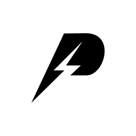 Letter P And Lightning Bolt Logo Design Template Power Logo Design Ideas, P Design Letter, Lightning Logo Design, Bolt Logo Design, Power Logo Design, P Letter Logo, Electricity Logo, Two Letter Logo, Letter P Logo