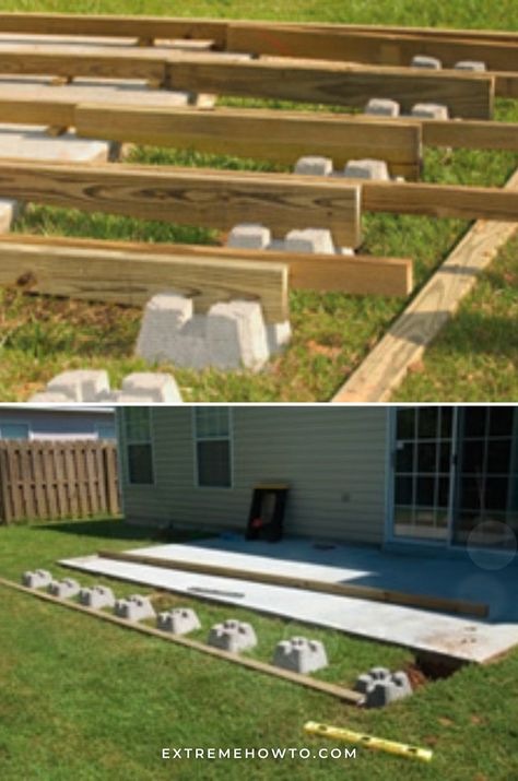 Ground Level Deck Ideas, Deck Ideas Backyard, Floating Deck Diy, Floating Decks, Build A Floating Deck, Deck Over Concrete, Ground Deck, Ground Level Deck, Building A Floating Deck