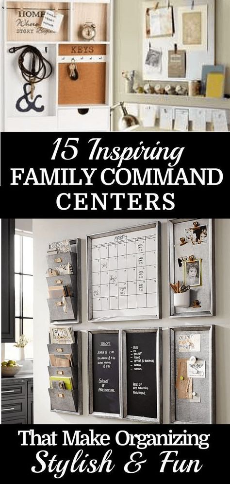 A family command center is a perfect way to organize a busy family! These DIY family command center ideas will help you organize and keep track of your mail, calendars, kid’s homework, backpacks, and school papers! Get your house and life organized for back to school now with these inspiring family command centers for your kitchen or office! #commandcenter #familyorganizationideas #familycommandcenter #commandcenterideas #organizationideas Family Command Centers, Diy Command Center, Office Organization Tips, Command Center Kitchen, Home Command Center, Command Centers, Room Organization Diy, Diy Organizer, Apartment Entryway