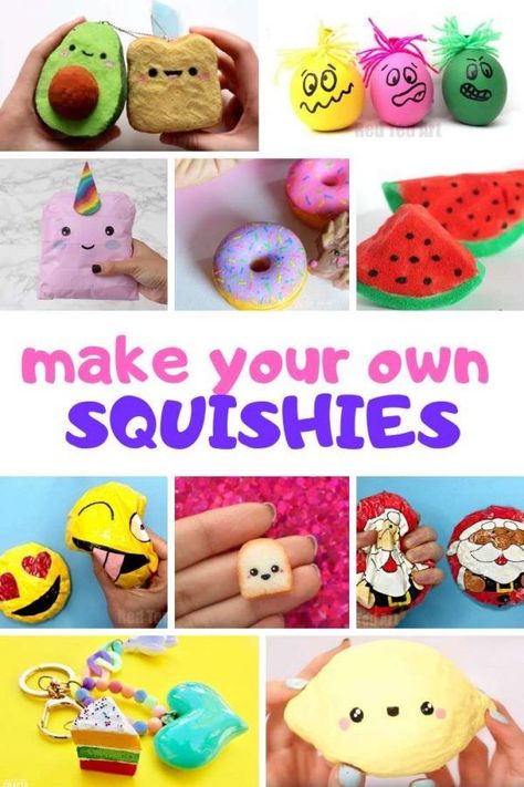 Easy To Make Fidget Toys, Make Your Own Squishies, Really Cute Crafts, How To Make Cool Things, Diy Books For Kids, Cool And Easy Crafts, Easy Crafts For 2nd Graders, Crafts For 9 Yo, Squishy Toys Diy