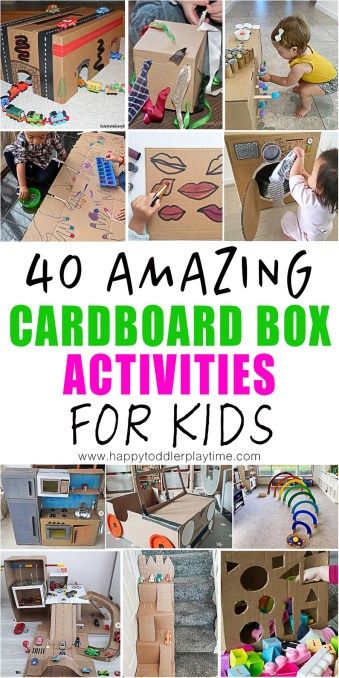 Cardboard Box Activities, Kunst For Barn, Box Activities, Diy Karton, Bus Crafts, Cardboard Crafts Kids, Cardboard Play, Recycled Crafts Kids, Art Activities For Toddlers