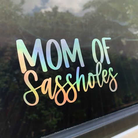 Faster shipping. Better service Small Decal Ideas, Mom Car Stickers Vinyl Decals, Mini Van Decals, Cute Car Window Decals, Mom Of Sassholes Decal, Truck Decal Ideas, Trending Vinyl Decals, Diy Car Stickers, Car Window Decals For Women