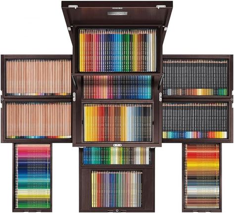 Amazon.com: Caran d'Ache 30th Anniversary Treasure Chest : Everything Else Art Supplies Storage, Pitt Artist Pens, Cool School Supplies, Caran D'ache, Artist Pens, Pastel Pencils, Stationery Organization, Cute School Supplies, Drawing Supplies