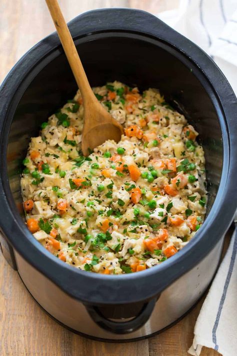 Comfort in a Crock-Pot. Slow Cooker Rice Recipes, Slow Cooker Kip, Crockpot Rice Recipes, Slow Cooker Chicken Rice, Chicken And Rice Crockpot, Dinner Crockpot, Recipe Crockpot, Dada Ayam, Pot Recipes Healthy