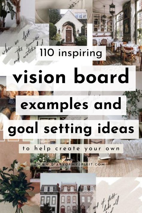 Inspiring vision board examples and ideas How To Visualize Goals, Goal Setting Vision Board Ideas, Dream Board Ideas Goals, Vision Board For Office, Goals Vision Board Inspiration, Creating A Vision Board Goal Settings, Examples Of Vision Boards Ideas, Goal Mood Board Ideas, Houses For Vision Board